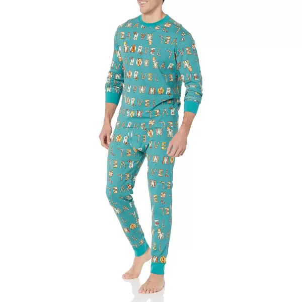 imageAmazon Essentials Disney  Marvel  Star Wars Mens SnugFit Pajama Sleep SetsFestive Marvel