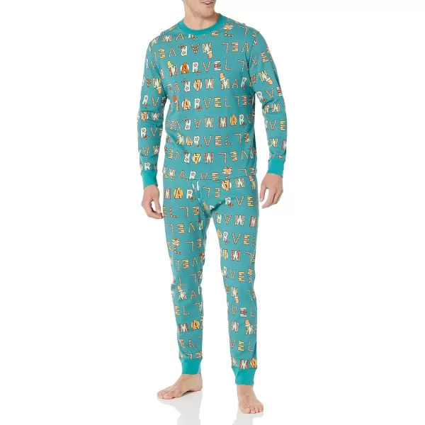 imageAmazon Essentials Disney  Marvel  Star Wars Mens SnugFit Pajama Sleep SetsFestive Marvel