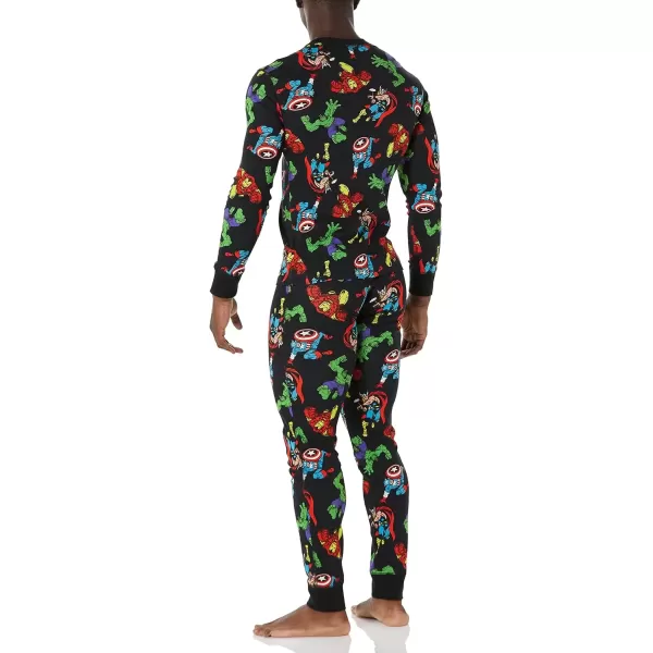 imageAmazon Essentials Disney  Marvel  Star Wars Mens SnugFit Pajama Sleep SetsMarvel Avengers