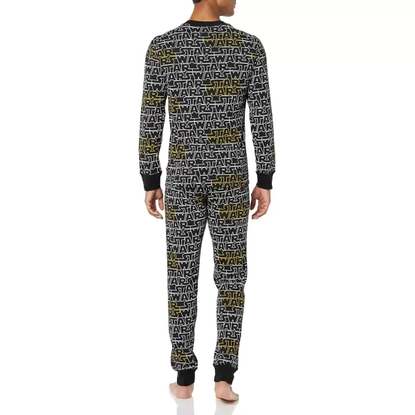 imageAmazon Essentials Disney  Marvel  Star Wars Mens SnugFit Pajama Sleep SetsStar Wars Logo  Mens Snugfit