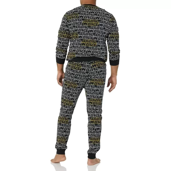 imageAmazon Essentials Disney  Marvel  Star Wars Mens SnugFit Pajama Sleep SetsStar Wars Logo  Mens Snugfit