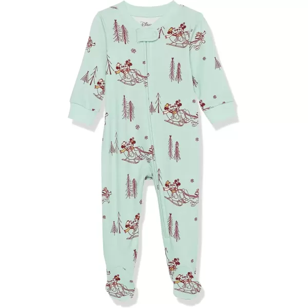 imageAmazon Essentials Disney  Marvel  Star Wars Unisex Babies and Toddlers SnugFit Cotton Footed Pajamas MultipacksMickey Winter  Baby Snugfit