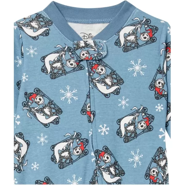 imageAmazon Essentials Disney  Marvel  Star Wars Unisex Babies and Toddlers SnugFit Cotton Footed Pajamas MultipacksNightmare Santa Jack  Sleep  Play