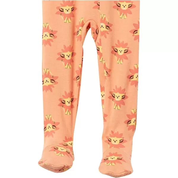 imageAmazon Essentials Disney  Marvel  Star Wars Unisex Babies and Toddlers SnugFit Cotton Footed Pajamas MultipacksOrange  Lion King Play Eat Roar