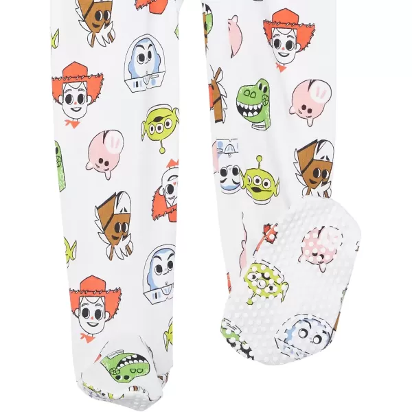 imageAmazon Essentials Disney  Marvel  Star Wars Unisex Babies and Toddlers SnugFit Cotton Footed Pajamas MultipacksToy Story Play Nice