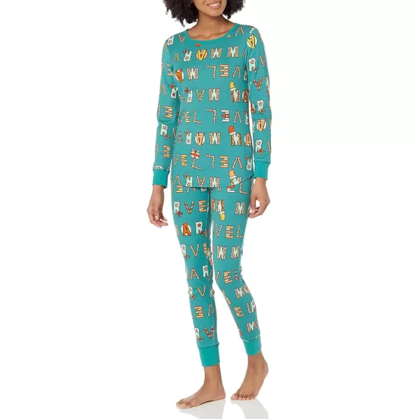 imageAmazon Essentials Disney  Marvel  Star Wars Womens SnugFit Cotton Pajama Sleepwear SetsFestive Marvel