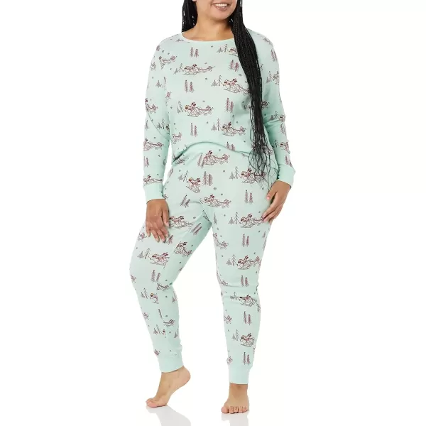 imageAmazon Essentials Disney  Marvel  Star Wars Womens SnugFit Cotton Pajama Sleepwear SetsMickey Winter  Womens Snugfit