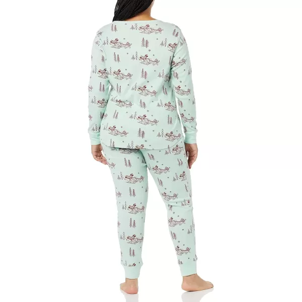 imageAmazon Essentials Disney  Marvel  Star Wars Womens SnugFit Cotton Pajama Sleepwear SetsMickey Winter  Womens Snugfit