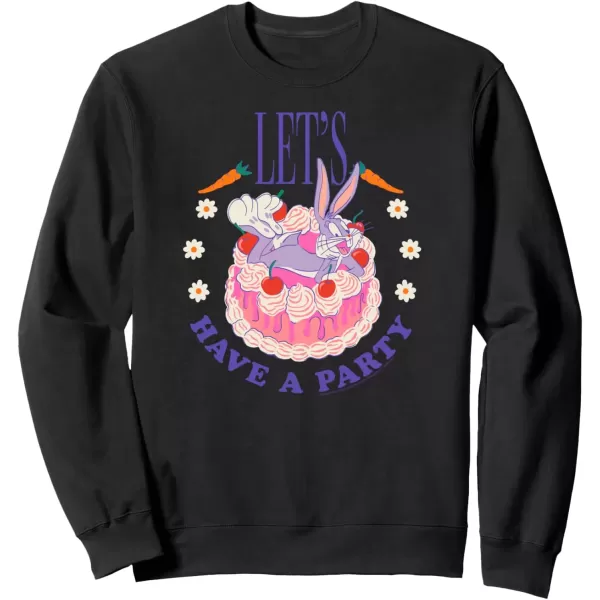 imageAmazon Essentials Looney Tunes Bugs Bunny Lets Have A Party Cake SweatshirtBlack