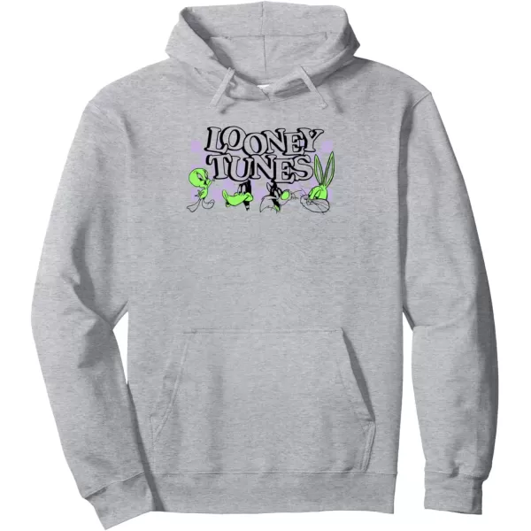 imageAmazon Essentials Looney Tunes Checkerboard with Green Characters Pullover HoodieHeather Grey