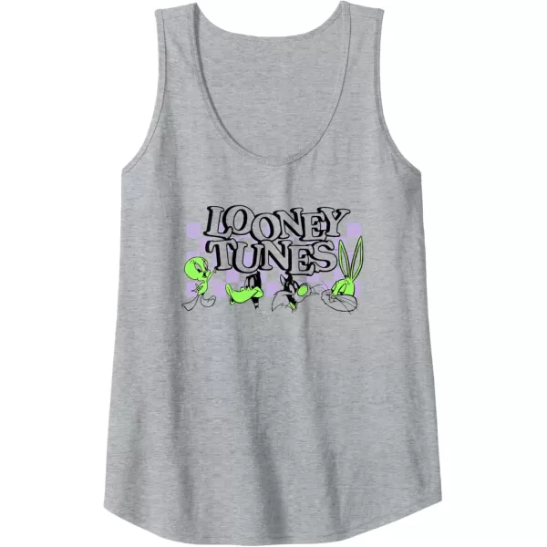 imageAmazon Essentials Looney Tunes Checkerboard with Green Characters Tank TopHeather Grey