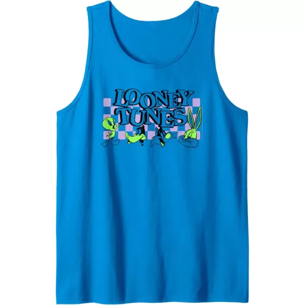 imageAmazon Essentials Looney Tunes Checkerboard with Green Characters Tank TopSapphire Blue