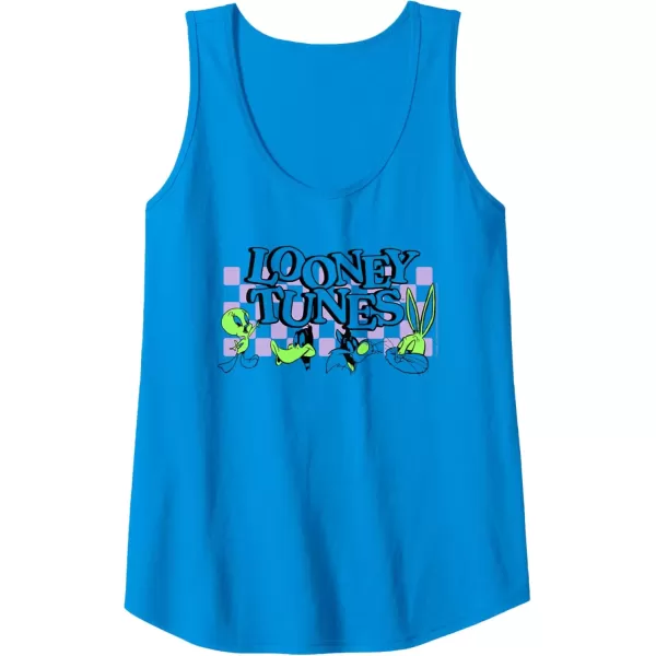 imageAmazon Essentials Looney Tunes Checkerboard with Green Characters Tank TopSapphire Blue