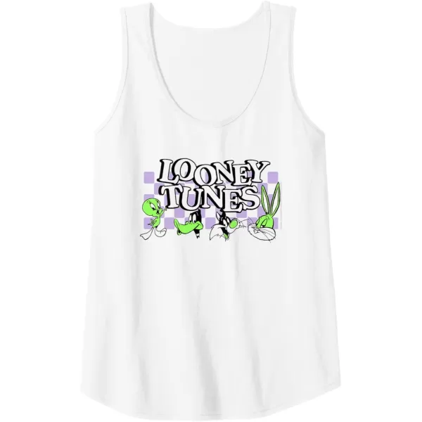 imageAmazon Essentials Looney Tunes Checkerboard with Green Characters Tank TopWhite