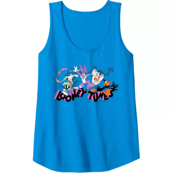 imageAmazon Essentials Looney Tunes Pink Logo with Running Characters Tank TopSapphire Blue