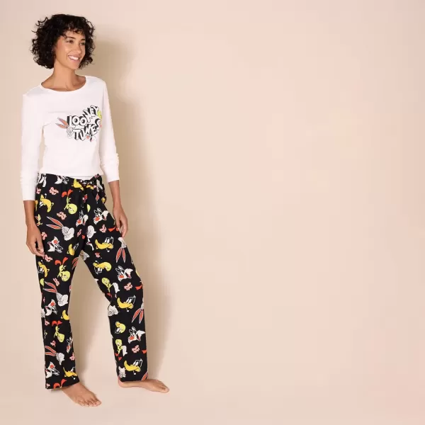 imageAmazon Essentials Looney Tunes Womens Flannel Pajama Sleep SetsLooney Tunes Gang  Womens