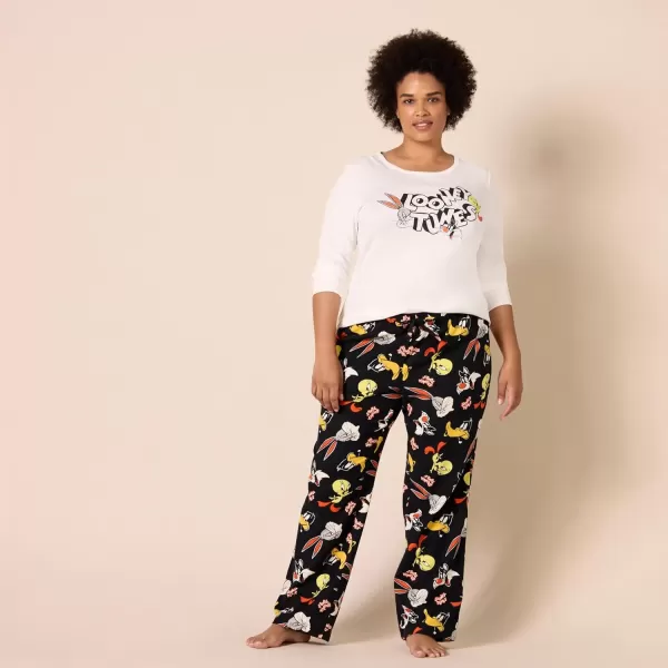 imageAmazon Essentials Looney Tunes Womens Flannel Pajama Sleep SetsLooney Tunes Gang  Womens