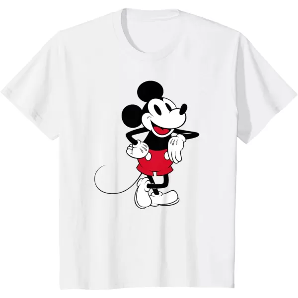 imageAmazon Essentials Disney Mens Standing and Smiling Retro Mickey TShirt White SmallWhite