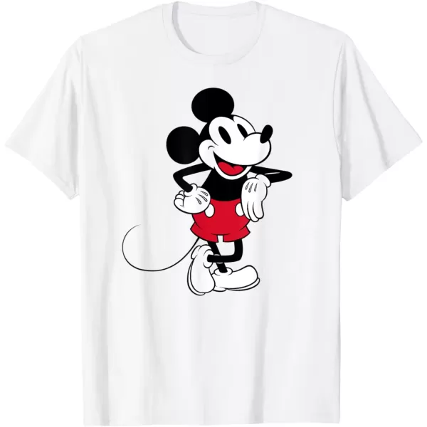 imageAmazon Essentials Disney Mens Standing and Smiling Retro Mickey TShirt White SmallWhite