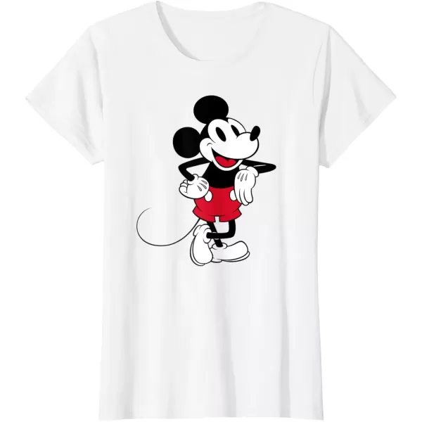 imageAmazon Essentials Disney Mens Standing and Smiling Retro Mickey TShirt White SmallWhite