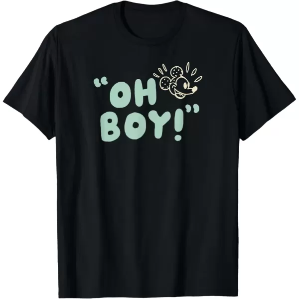 imageAmazon Essentials Mens Mickey Oh Boy TShirt Black SmallBlack