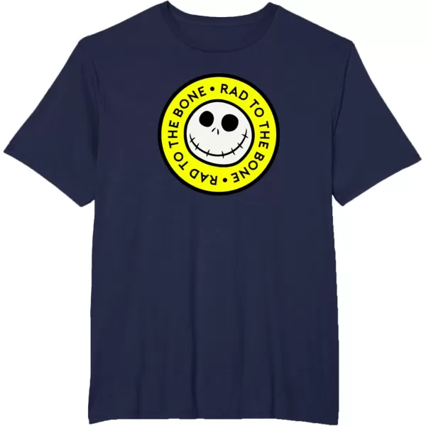 imageAmazon Essentials Mens Nightmare Before Christmas Jack Circle Rad To The Bone TShirt Black Graphic Print SmallNavy Blue