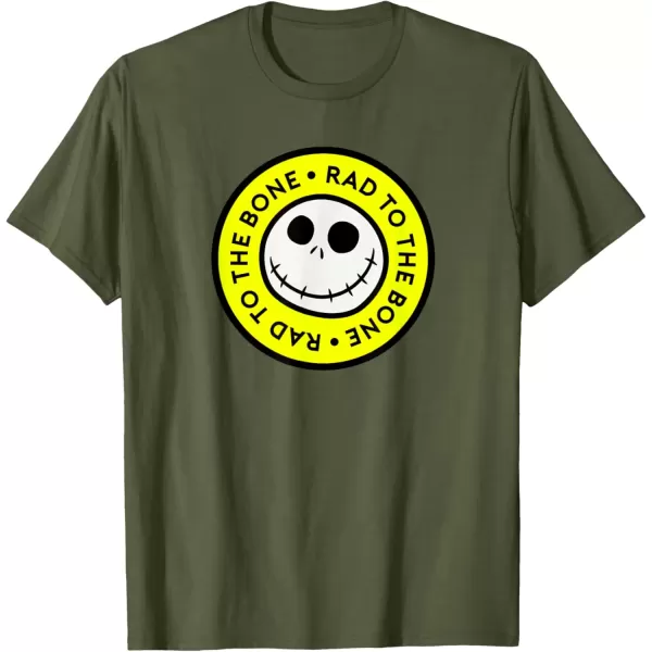 imageAmazon Essentials Mens Nightmare Before Christmas Jack Circle Rad To The Bone TShirt Black Graphic Print SmallOlive Green