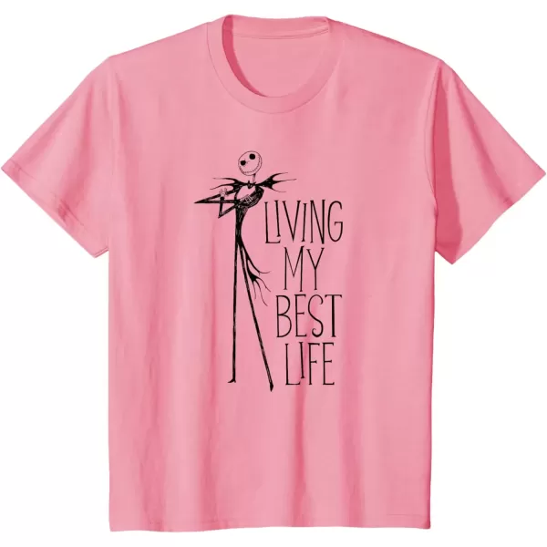 imageAmazon Essentials Mens Nightmare Before Christmas Jack Living My Best Life TShirt White Graphic Print SmallPink