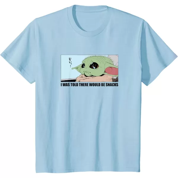 imageAmazon Essentials Mens The Mandalorian Sad Grogu Wants Snacks TShirt Grey SmallBaby Blue