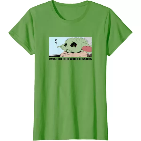 imageAmazon Essentials Mens The Mandalorian Sad Grogu Wants Snacks TShirt Grey SmallGrass Green