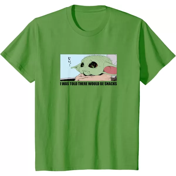 imageAmazon Essentials Mens The Mandalorian Sad Grogu Wants Snacks TShirt Grey SmallGrass Green