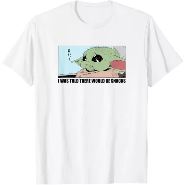 imageAmazon Essentials Mens The Mandalorian Sad Grogu Wants Snacks TShirt Grey SmallWhite