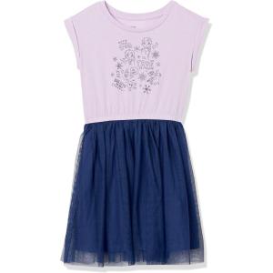 imageAmazon Essentials Disney  Marvel  Star Wars Girls and Toddlers Knit ShortSleeve Tutu DressesDiscontinued ColorsDark Blue Purple Frozen Elsa  Olaf