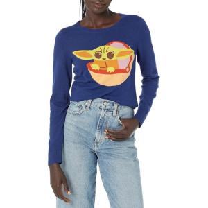 imageAmazon Essentials Disney  Marvel  Star Wars Womens Lightweight Crewneck SweatersStar Wars Grogu  Womens