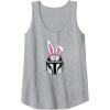 imageAmazon Essentials The Mandalorian Helmet Spring Easter Bunny Ears Tank TopHeather Grey