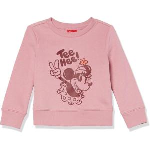 imageAmazon Essentials Disney  Marvel  Star Wars  Princess Girls and Toddlers Fleece Pullover Crew SweatshirtMinnie Peace  Girls