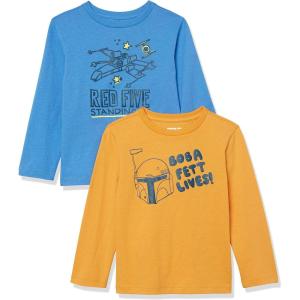 imageAmazon Essentials Disney  Marvel  Star Wars Boys LongSleeve TShirts Pack of 2Star Wars Boba Fett Lives