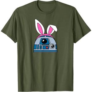 imageAmazon Essentials Star Wars R2D2 Spring Easter Bunny Ears TShirtOlive Green