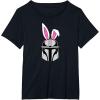 imageAmazon Essentials The Mandalorian Helmet Spring Easter Bunny Ears TShirtBlack