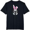imageAmazon Essentials The Mandalorian Helmet Spring Easter Bunny Ears TShirtBlack