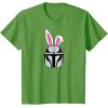 imageAmazon Essentials The Mandalorian Helmet Spring Easter Bunny Ears TShirtGrass Green