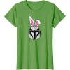 imageAmazon Essentials The Mandalorian Helmet Spring Easter Bunny Ears TShirtGrass Green