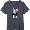 imageAmazon Essentials The Mandalorian Helmet Spring Easter Bunny Ears TShirtHeather Blue