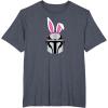 imageAmazon Essentials The Mandalorian Helmet Spring Easter Bunny Ears TShirtHeather Blue