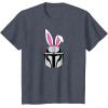 imageAmazon Essentials The Mandalorian Helmet Spring Easter Bunny Ears TShirtHeather Blue