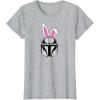 imageAmazon Essentials The Mandalorian Helmet Spring Easter Bunny Ears TShirtHeather Grey