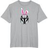 imageAmazon Essentials The Mandalorian Helmet Spring Easter Bunny Ears TShirtHeather Grey