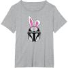 imageAmazon Essentials The Mandalorian Helmet Spring Easter Bunny Ears TShirtHeather Grey