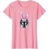 imageAmazon Essentials The Mandalorian Helmet Spring Easter Bunny Ears TShirtPink