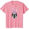 imageAmazon Essentials The Mandalorian Helmet Spring Easter Bunny Ears TShirtPink